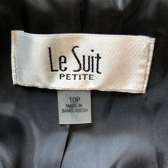 Le Suit Womens Blazer 10 Petite Gray Suit Checkered One Button Front Pocket NWT - Picture 10 of 12